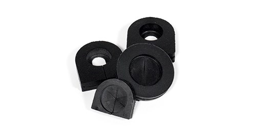 Custom Molded Rubber Panel Grommets for Cables - with Slit
