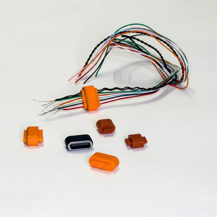 Multi Wire Seal, Orange Silicone Rubber